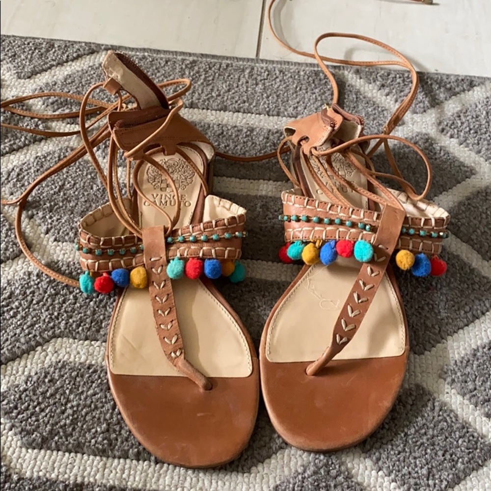 Vince camuto pom pom sandals